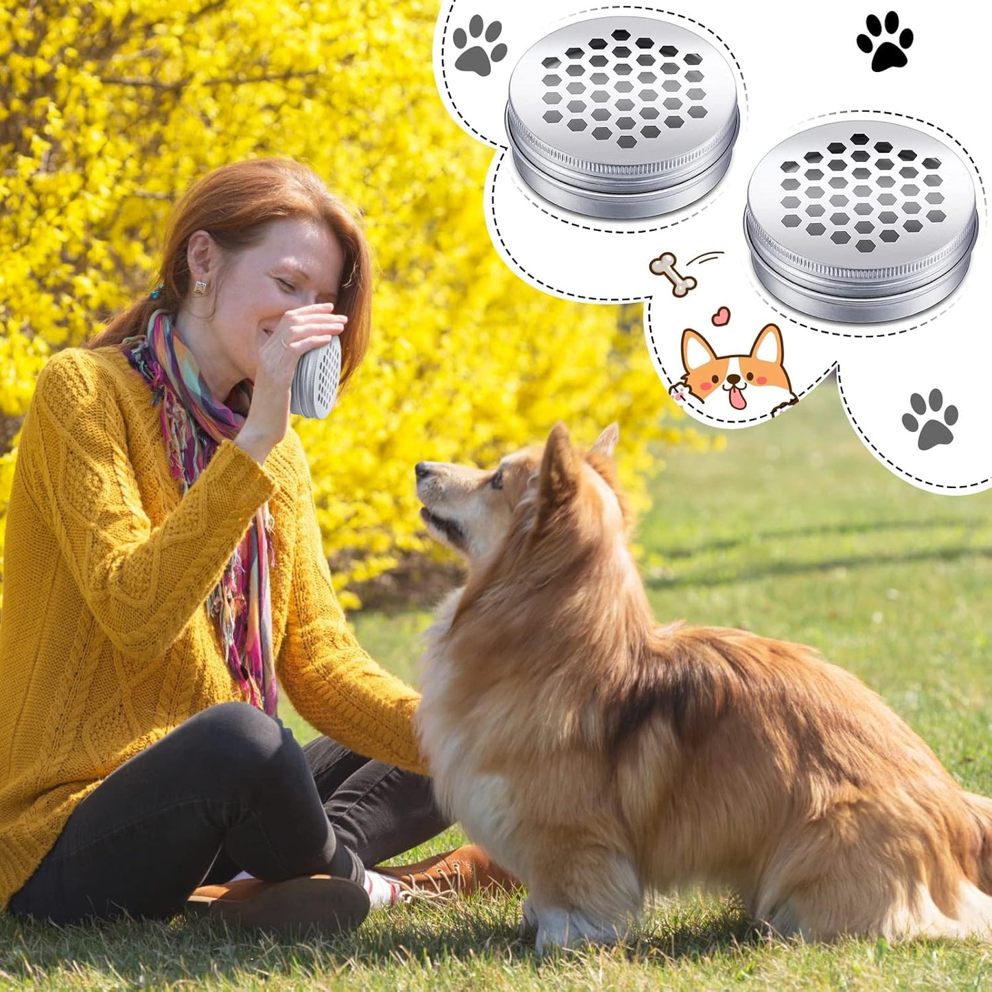 12 Pack Dog Scent Work Tins, Dog Scent Training Box, Pet Nose Metal Container with 12 Magnetic Dots, Smell Training Kit Smell Canisters Aluminum Cans for Pet (Hexagon)