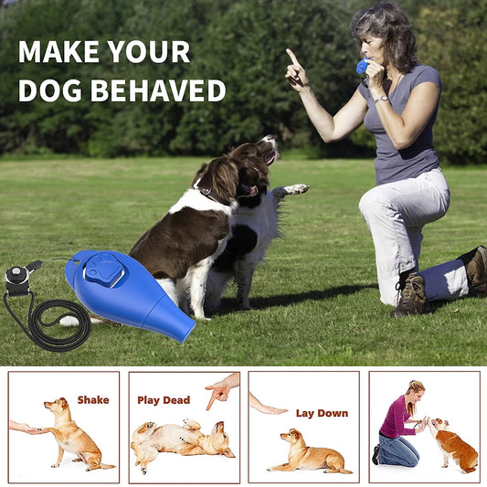 Dog Clickers for Training and Whistle 2 in 1 with Wrist Strap - Dog Training Clickers Puppy Training Clicker for Cats Birds Horses 2Pcs