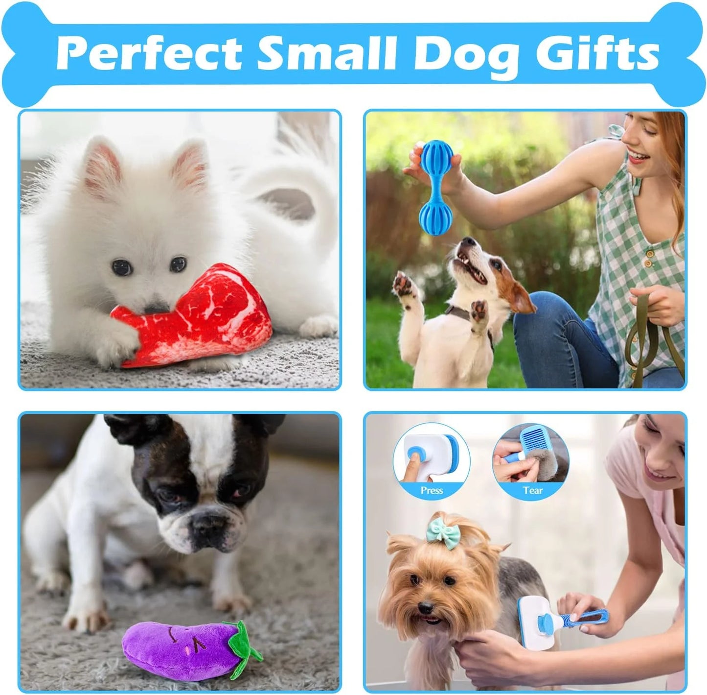 Puppy Toys for Teething Small Dogs, Dog Toys for Small Dogs, Puppy Teething Chew Toys, Small Dog Toys Pack with Stuffed Squeaky Toys, Dog Ball, Ring Toy, Rope Toy, Dog
