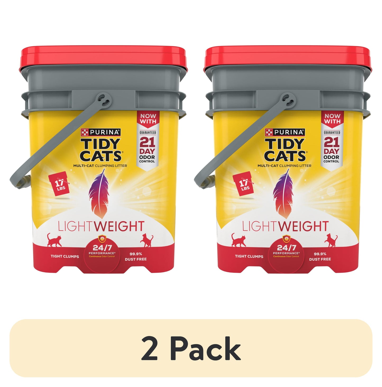 Purina Lightweight Clumping Cat Litter, Low Dust, 24/7 Odor Control, 17 Lb. Pail