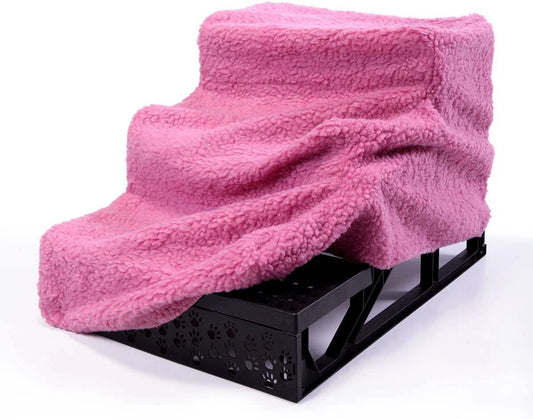 Dog Stairs for Small Dogs - 3 Steps Pet Stairs for High Beds and Couch, Non-Slip Folding Dog Steps Portable Pet Stairs for Dog and Cats,3 Step