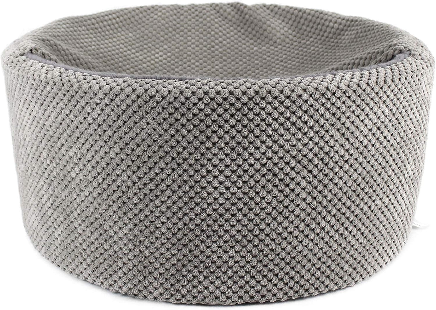 Washable Cat Bed - round Soft, Cozy & Warming for Indoor Cats. Calming Kitten Pet Bed. Small Pet Covered Cat Cave Beds (Gray,12.59 X 12.59 X 5.91 In)