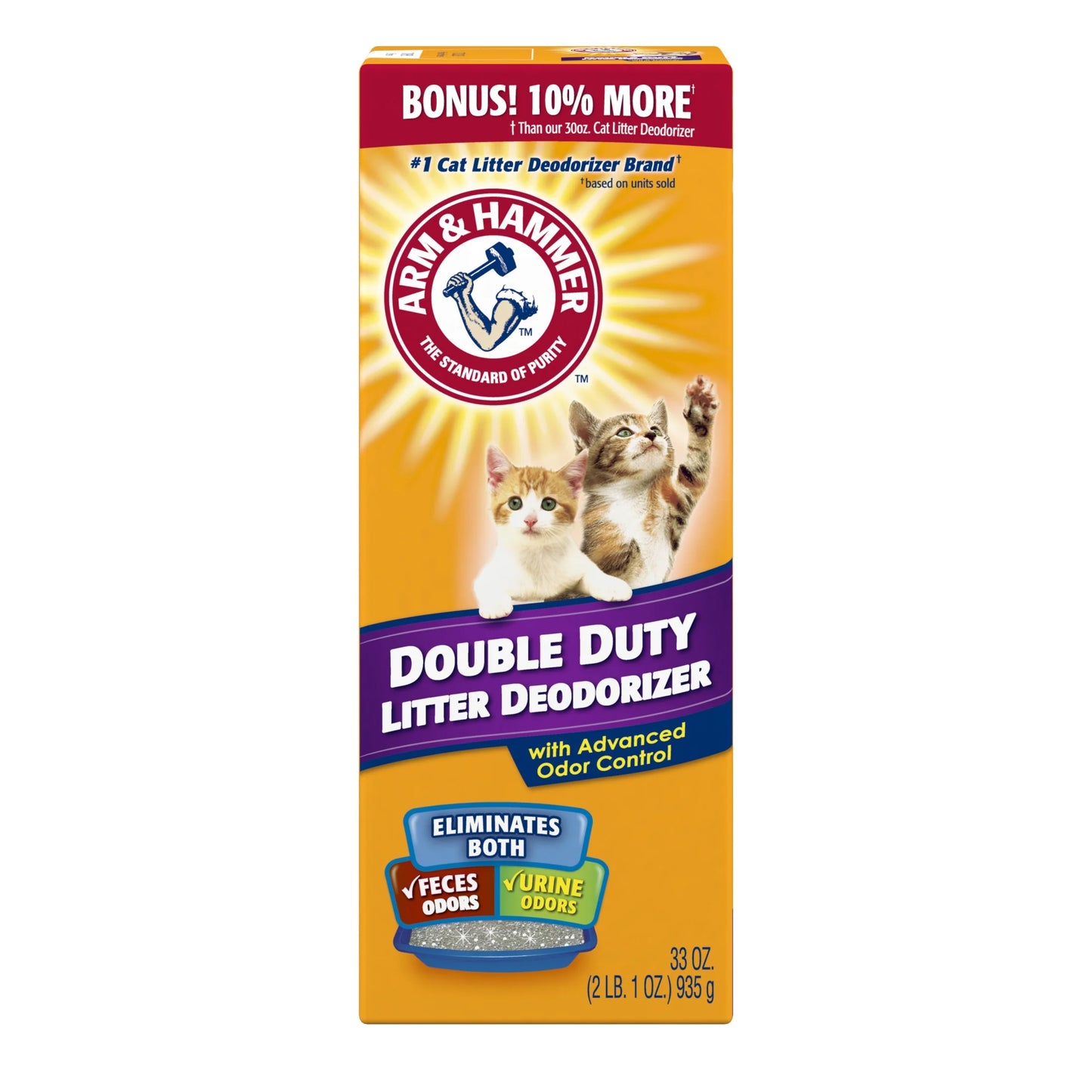 (2 Pack) Double Duty Cat Litter Deodorizer and Pet Odor Eliminator, 33 Oz Box