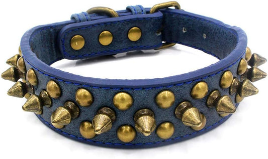 Mushrooms Spiked Rivet Studded Adjustable Pu Leather Pet Collars for Cats Puppy Dogs