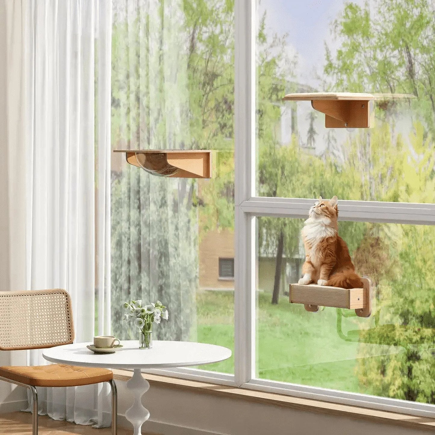 Cat Window Perch Cat Hammock Window Seat W/ Strong Suction Cups, Holds up to 22 Lbs