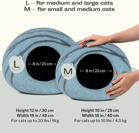 Cat Enclosure – Premium Felt Cat Enclosure for Indoor Cats, Handmade 100% Merino Wool