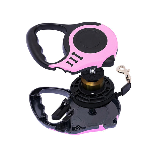 Retractable Dog Leash Lightweight 16FT Leash with Non-Slip Handle for Small Dogs (Pink)