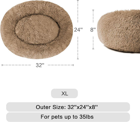 Comfortable round Plush Dog Beds, Calming Dog Bed for Small Medium and Large Dogs - XL