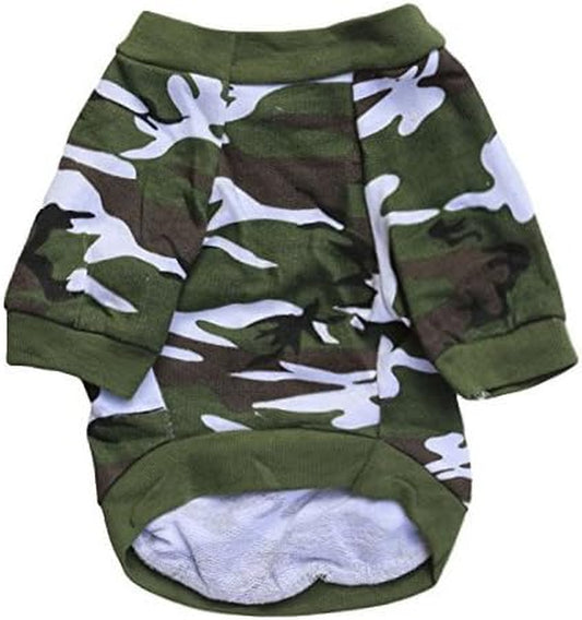 XS Dog Clothes Camo Dog Tshirts for Dogs Puppy Camo Pet Clothes, XS, Green