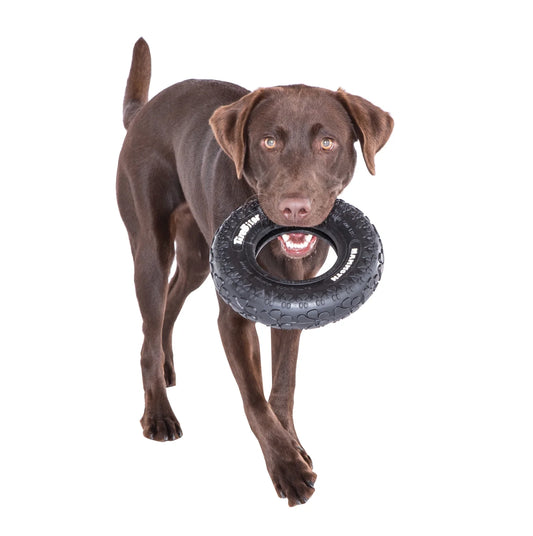 Tirebiter Original Rubber Dog Toy, Medium, 8", Assorted Colors