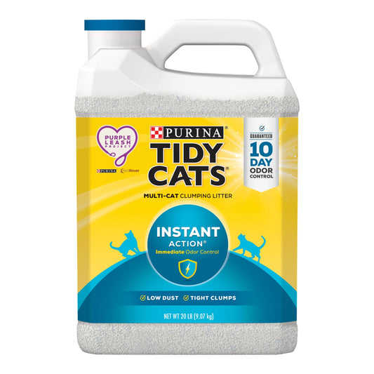 Purina Instant Action Clumping Cat Litter, Natural, Low Dust, Odor Control, 20 Lb. Jug