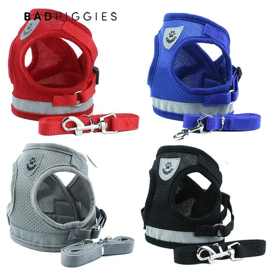 No Pull Dog Harnesses No Choke Reflective Pet Harness Adjustable Walking Breathable Mesh Dog Vest for Small Dogs Cats