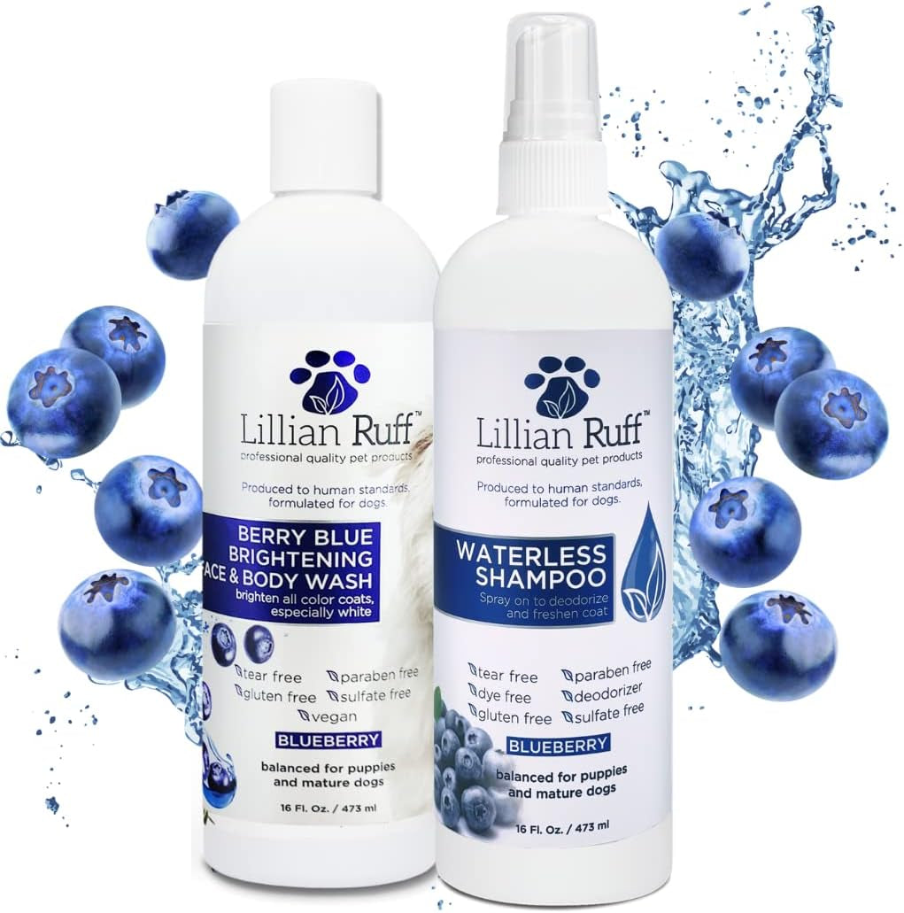 Berry Blue Brightening Face and Body Wash for Dogs - Blueberry Shampoo - Remove Tear Stains, Hydrate Dry Itchy Skin, Add Shine & Luster to Coats (Berry Blue Shampoo Gallon/Pump)