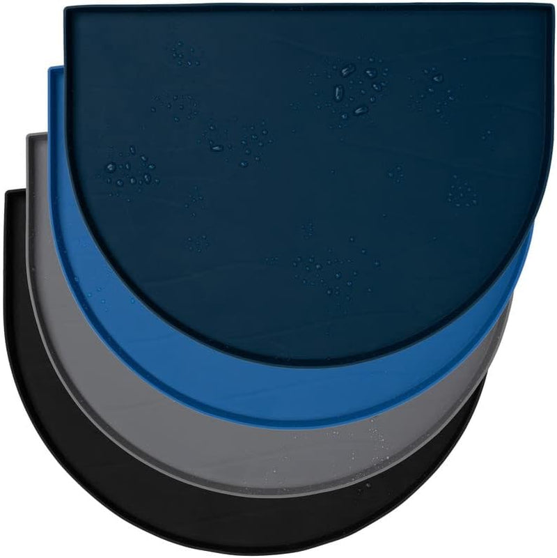 Fountain Mat, Silicone Water Mat Designed for Pet Fountains, Dog Gravity Water Bowls, Mats for Automatic Dispensing Cat Feeders up to 12" Diameter (Medium - 20 X 15 Inches, Black)