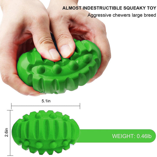 Squeaky Dog Ball Toys for Aggressive Chewers Indestructible Durable Tough Big Dogs Chew Toys Floatable Rubber Interactive Pet Toys for Medium &Large Breeds Dog