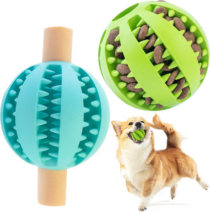 Dog Balls Treat Dispensing Dog Toys for Aggressive Chewers Large Breed, Nearly Indestructible Squeaky Puppy Chew Toys for Largebreeds, Natural Rubber Doggie Puzzle Toys, Pet Treat Ball