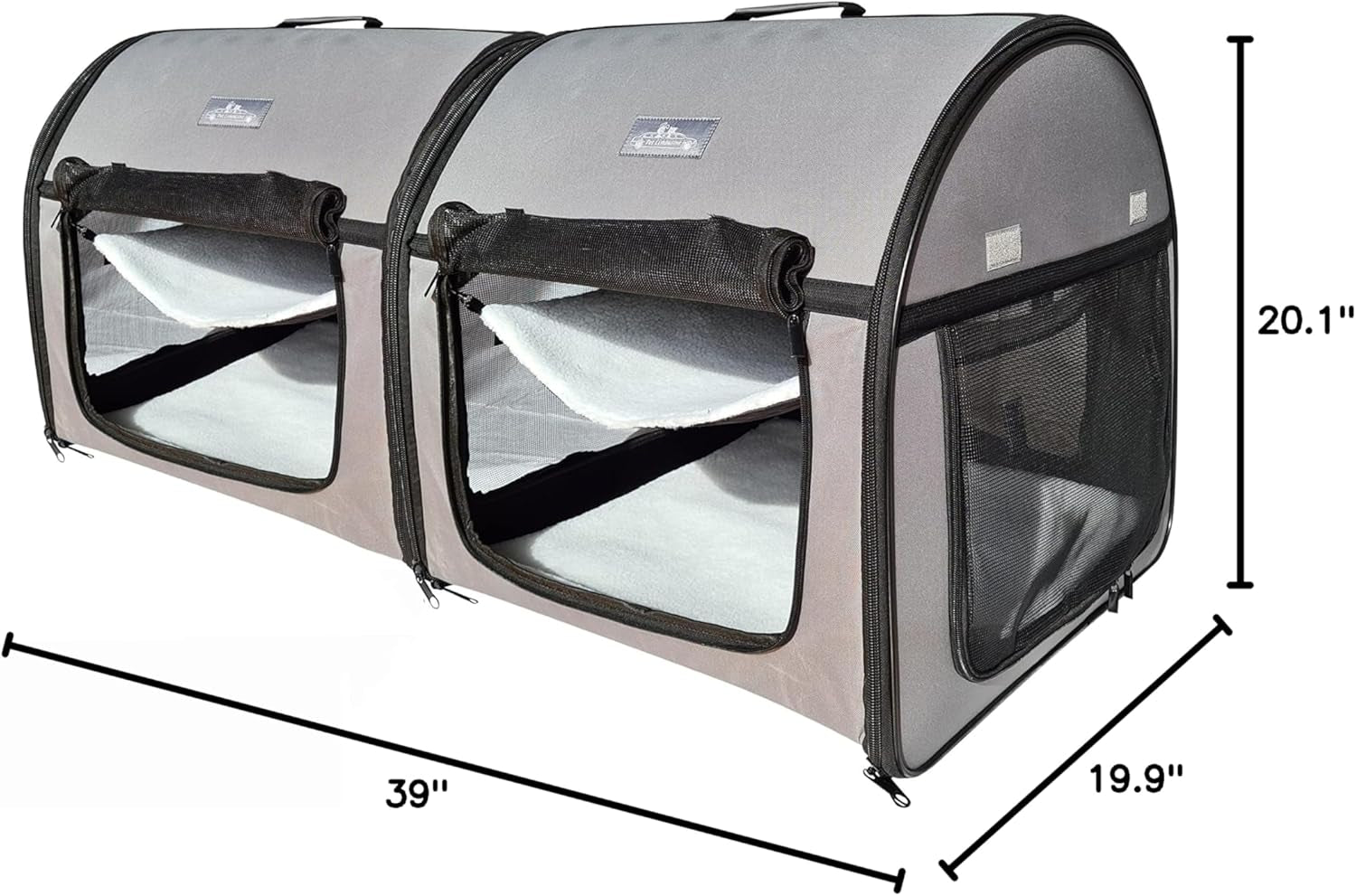 Soft Dog Cat Crate the Portable 2-In-1 Double Travel Kennel Tube Carrier for All Pets Car Seat Ready