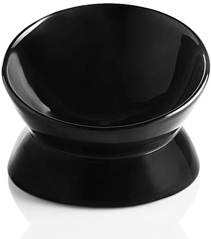 Ceramic Raised Cat Bowls, Slanted Cat Dish Food or Water Bowls, Elevated Porcelain Pet Feeder Bowl Protect Cat'S Spine, Stress Free, Backflow Prevention(Pink)