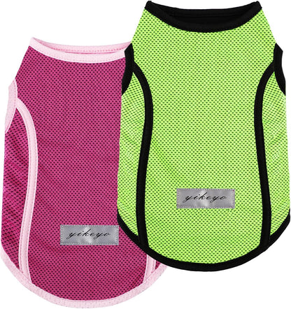 2 Pack Shirts for Dog Quick Dry Vest Boy Girl Summer, Puppy T-Shirt with Reflective Strip Sun Protection Sleeveless Cool Clothes, Breathable Cat Tank Top Pet Apparel (Blue and Turquoise, XS)