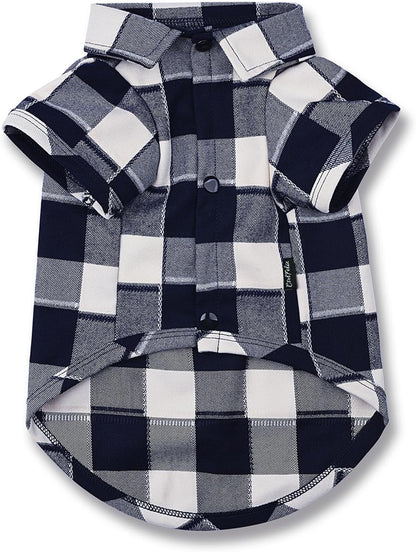 Dog Shirt Plaid Puppy Clothes for Small Medium Large Dogs Cats Boy Girl Kitten Soft Pet T-Shirt Breathable Tee Outfit Adorable Grid Apparel Halloween Thanksgiving [Red#1; S]