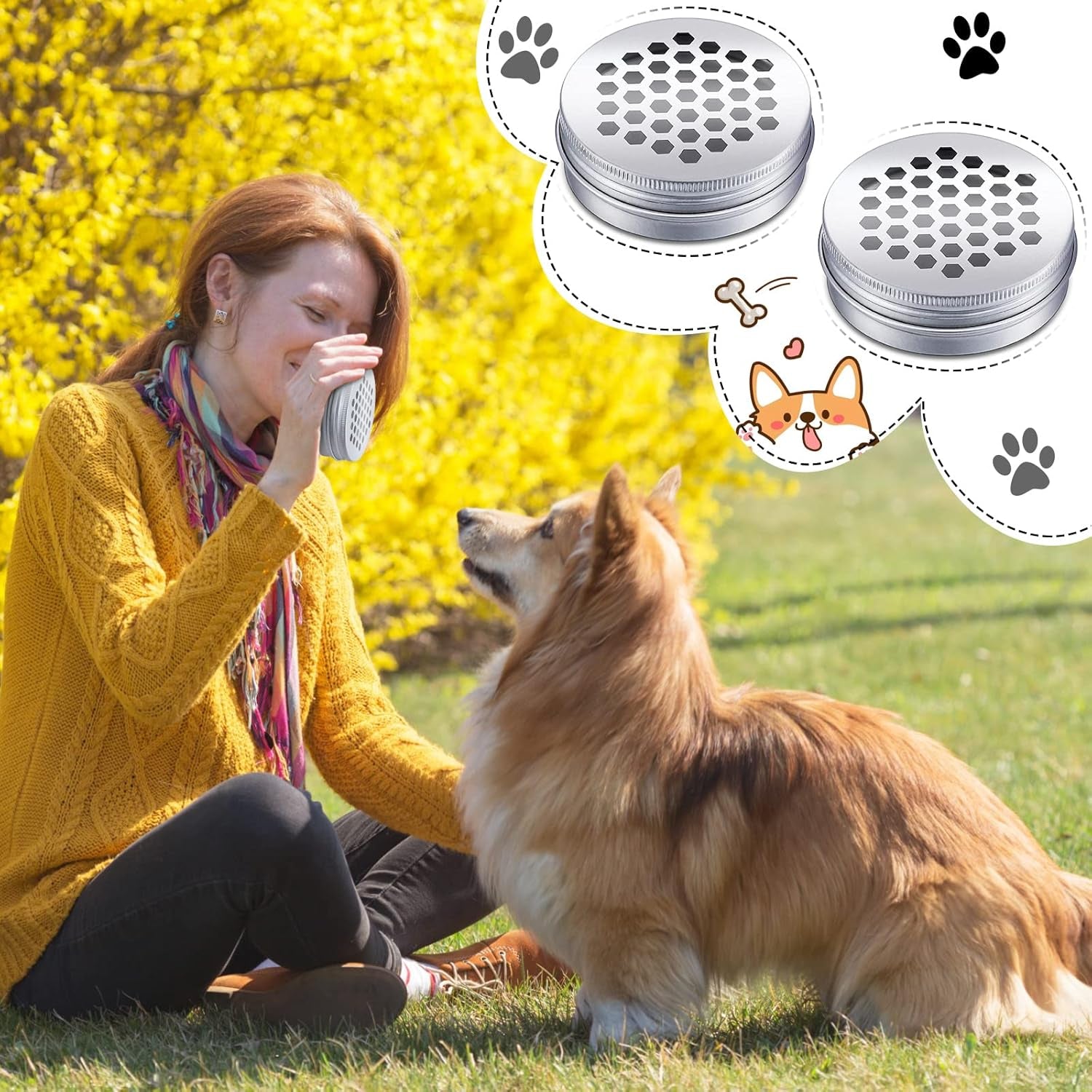 12 Pack Dog Scent Work Tins, Dog Scent Training Box, Pet Nose Metal Container with 12 Magnetic Dots, Smell Training Kit Smell Canisters Aluminum Cans for Pet (Hexagon)