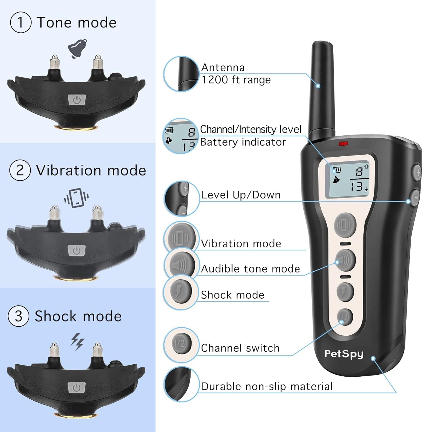 P320N Dog Training Shock Collar, 400 Yards, Medium to Large Dogs, with Vibration, Electric Shock and Beep, Waterproof, Remote Trainer
