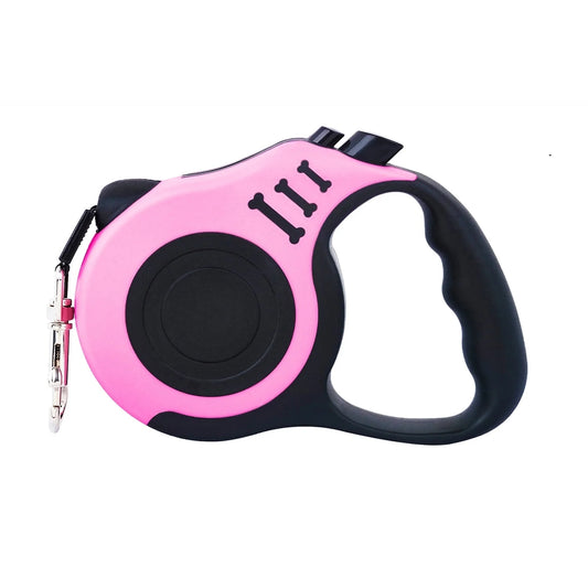 Retractable Dog Leash Lightweight 16FT Leash with Non-Slip Handle for Small Dogs (Pink)