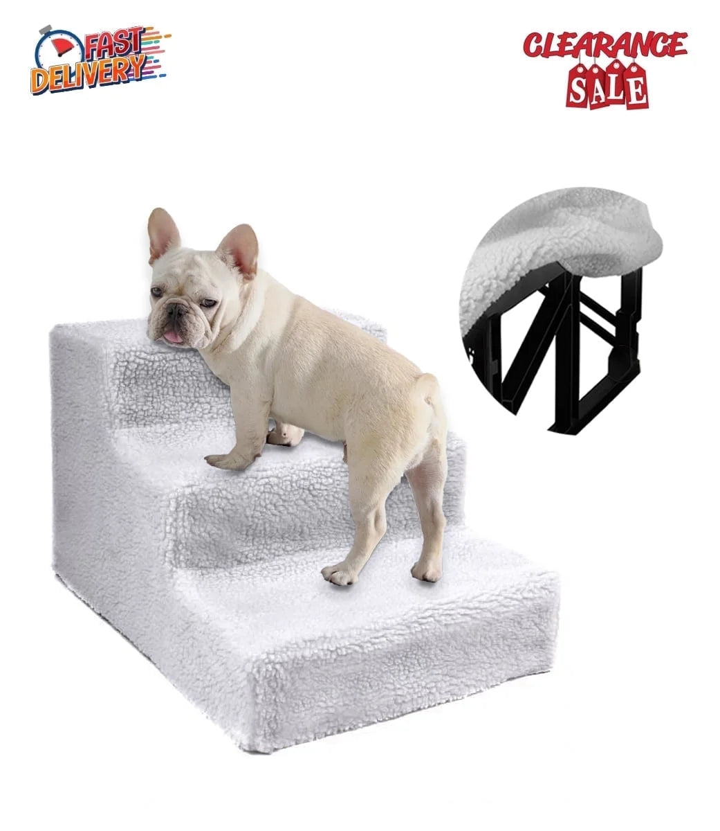 Dog Stairs for Small Dogs - 3 Steps Pet Stairs for High Beds and Couch, Non-Slip Folding Dog Steps Portable Pet Stairs for Dog and Cats,3 Step