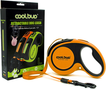 Retractable Dog Leash, 16 Ft Pet Walking Leash for Medium Dogs up to 66 Lbs, One Button Break & Lock, Heavy Duty, Strong Nylon Tape, Tangle-Free (Green, Medium)