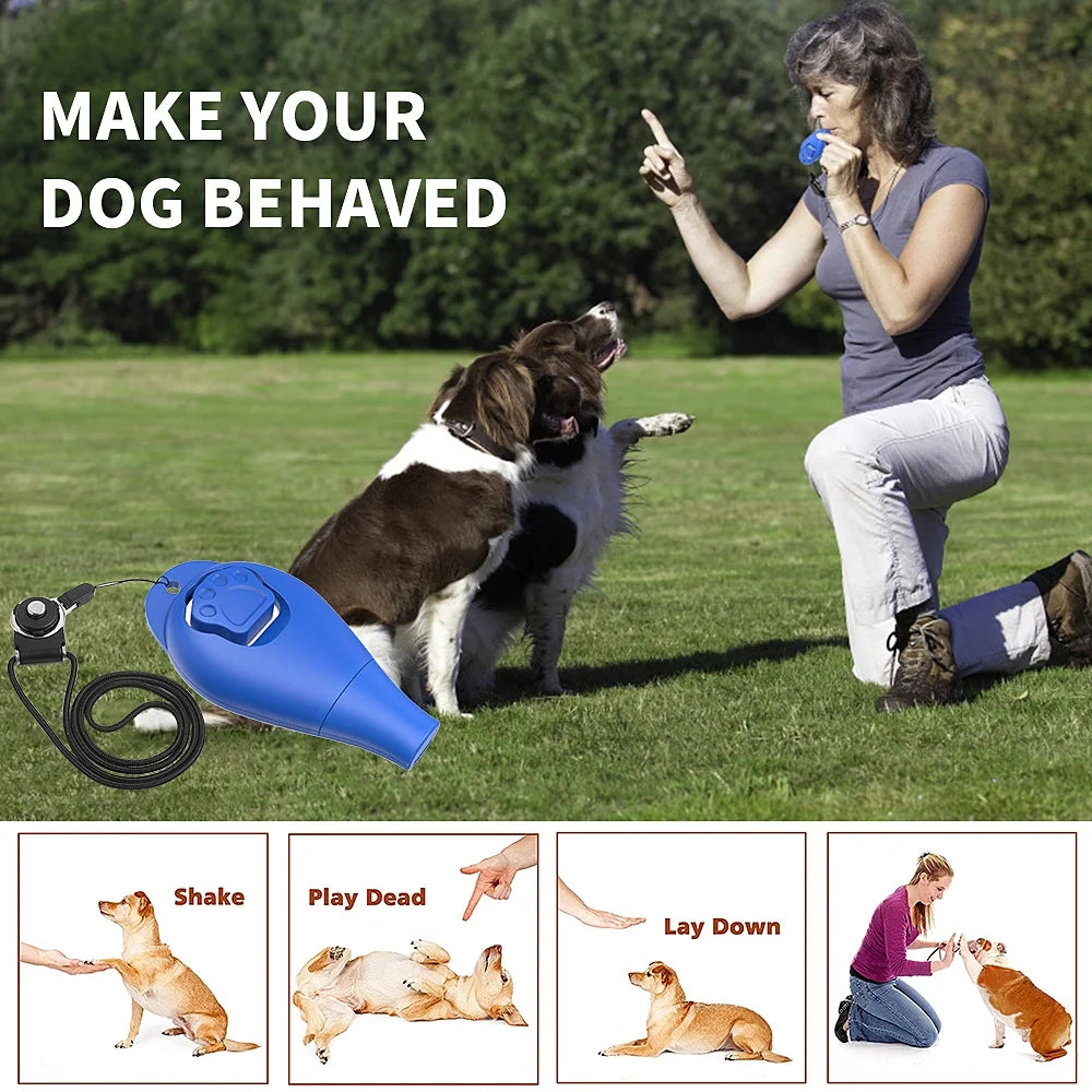 Dog Clickers for Training and Whistle 2 in 1 with Wrist Strap - Dog Training Clickers Puppy Training Clicker for Cats Birds Horses 2Pcs