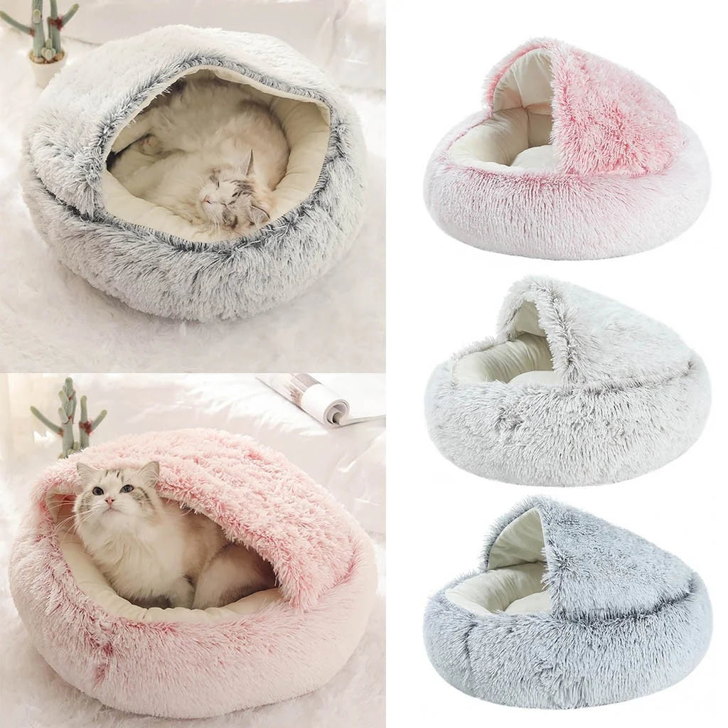Cat Beds Cave Indoor for Large Cats/Puppys Clearance,Dog round Winter Warm Sleeping Bag Plush Soft Pet Bed Calming Bed