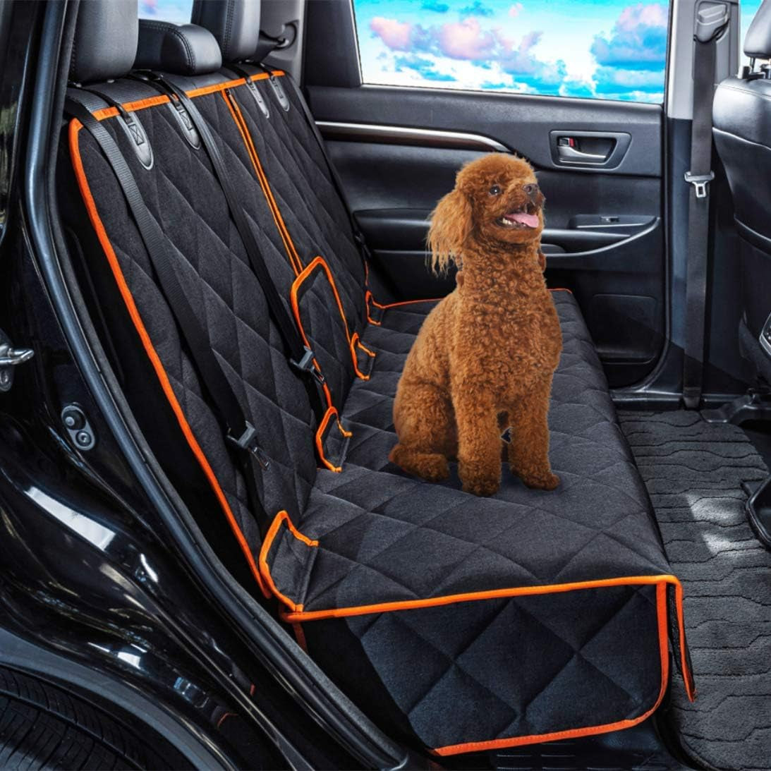 Bench Dog Car Seat Cover for Back Seat Waterproof Seat Covers Durable Scratch Proof Nonslip, Protector for Pet Fur & Mud Washable Backseat Cover for Cars Armrest Compatible