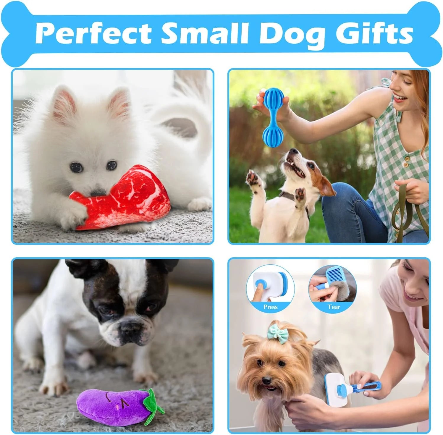 Puppy Toys for Teething Small Dogs, Dog Toys for Small Dogs, Puppy Teething Chew Toys, Small Dog Toys Pack with Stuffed Squeaky Toys, Dog Ball, Ring Toy, Rope Toy, Dog
