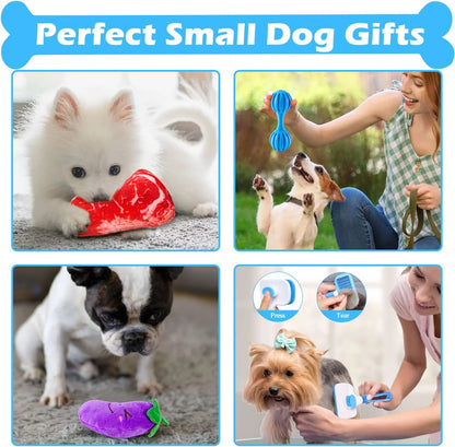 Puppy Toys for Teething Small Dogs, Dog Toys for Small Dogs, Puppy Teething Chew Toys, Small Dog Toys Pack with Stuffed Squeaky Toys, Dog Ball, Ring Toy, Rope Toy, Dog