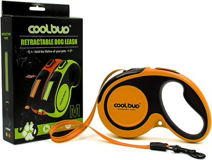 Retractable Dog Leash, 16 Ft Pet Walking Leash for Medium Dogs up to 66 Lbs, One Button Break & Lock, Heavy Duty, Strong Nylon Tape, Tangle-Free (Green, Medium)