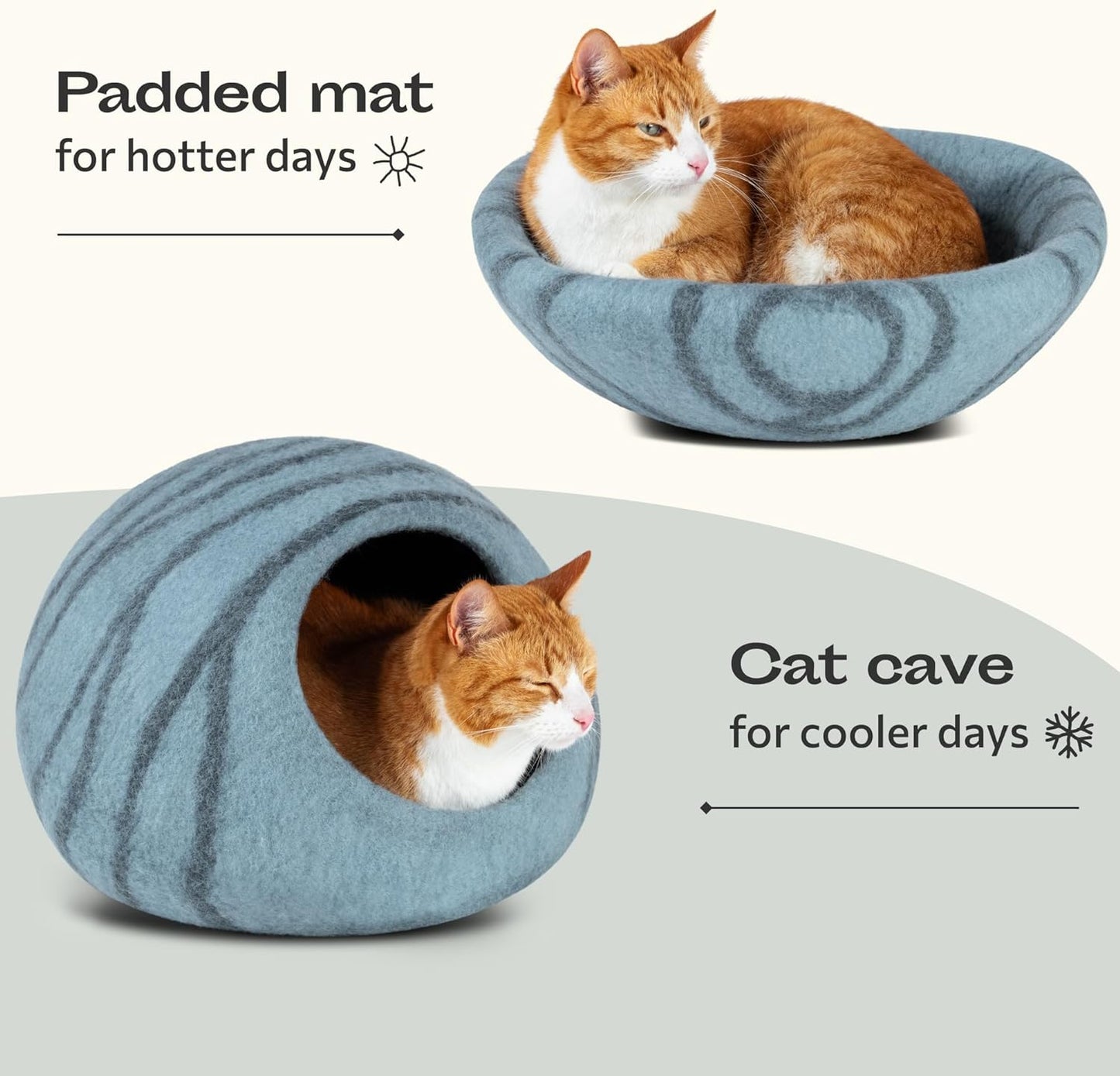 Cat Enclosure – Premium Felt Cat Enclosure for Indoor Cats, Handmade 100% Merino Wool