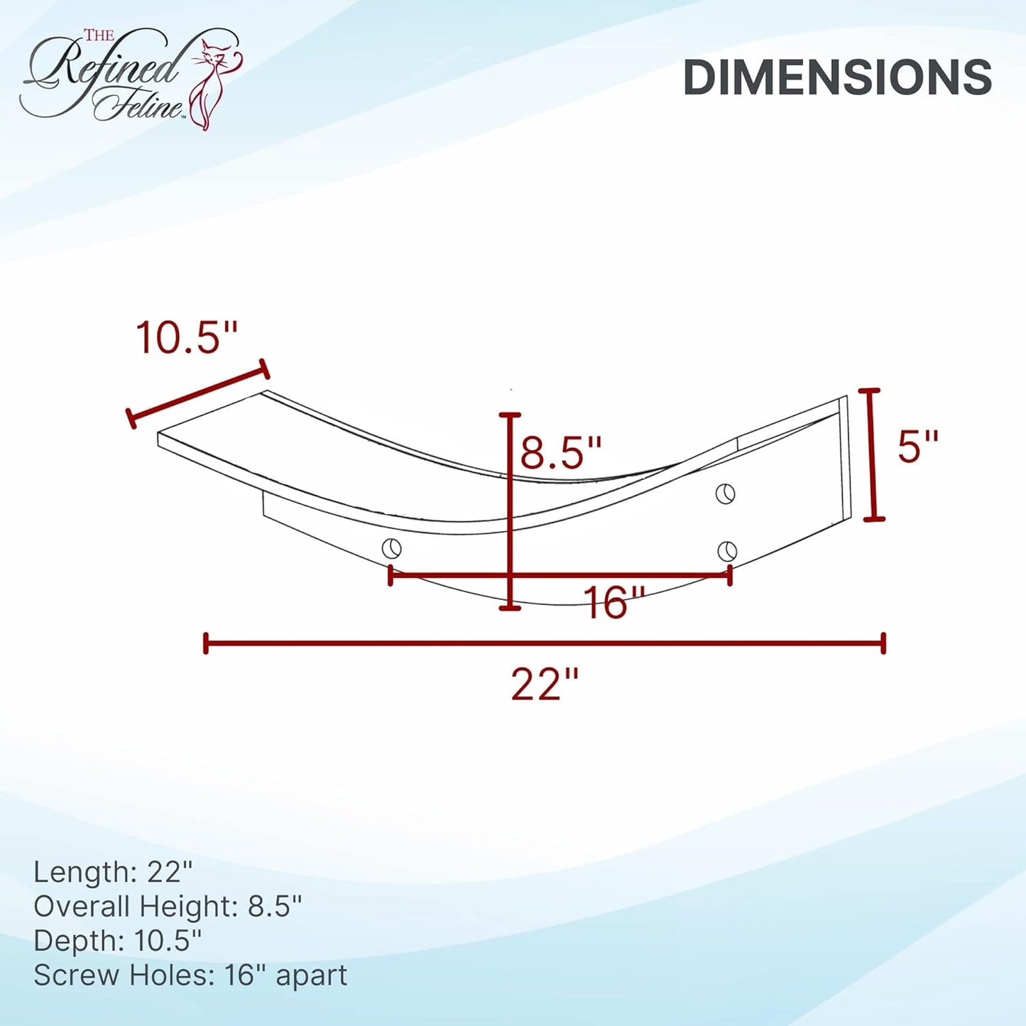 22 Inch Lotus Leaf Cat Shelf in White with Replaceable Carpet, Playing, Climbing, & Lounging Cat Shelves and Perches for Wall, Cat Hammock Bed Furniture for Large Cats