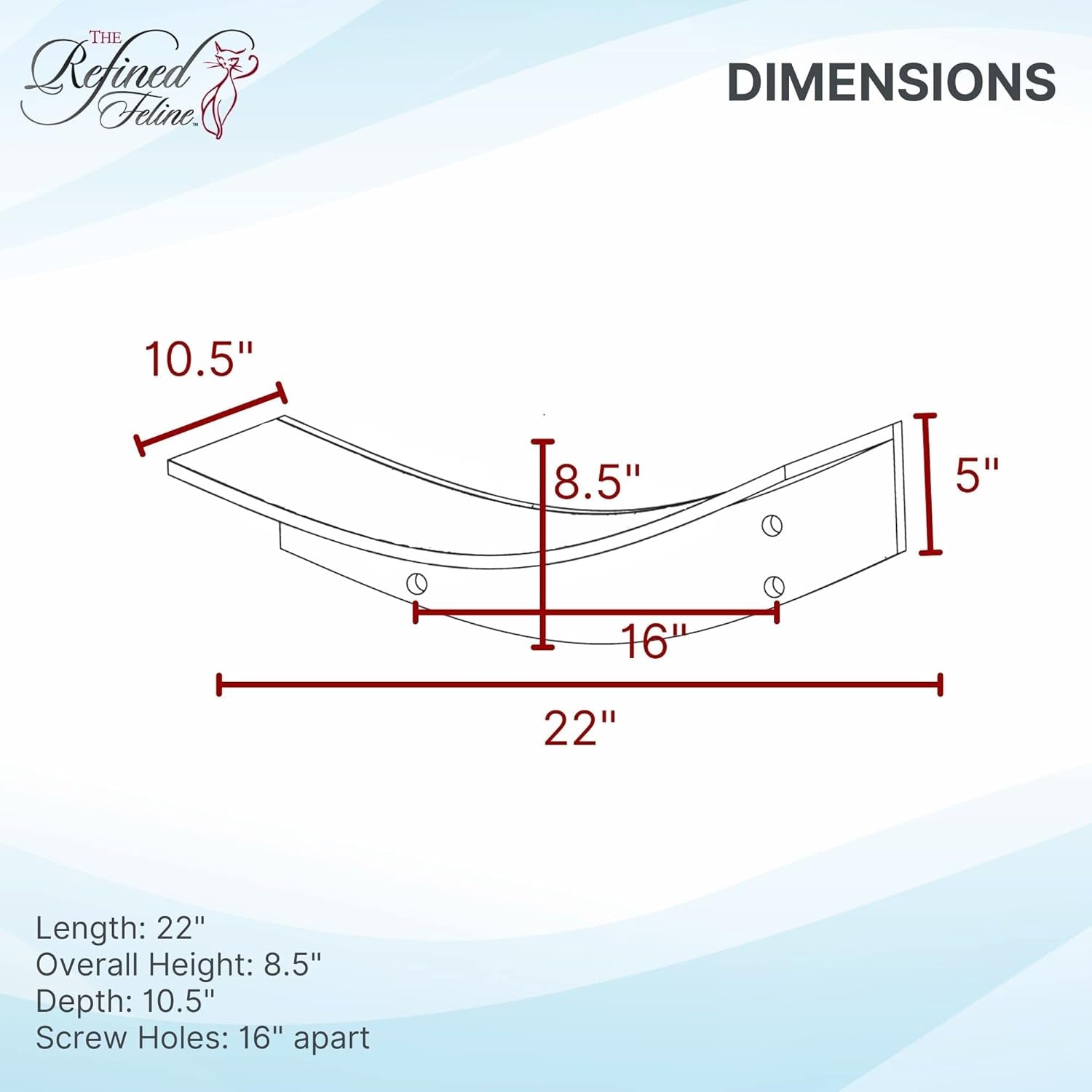 22 Inch Lotus Leaf Cat Shelf in White with Replaceable Carpet, Playing, Climbing, & Lounging Cat Shelves and Perches for Wall, Cat Hammock Bed Furniture for Large Cats