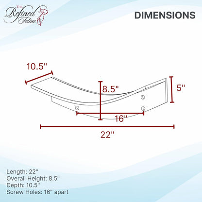 22 Inch Lotus Leaf Cat Shelf in White with Replaceable Carpet, Playing, Climbing, & Lounging Cat Shelves and Perches for Wall, Cat Hammock Bed Furniture for Large Cats