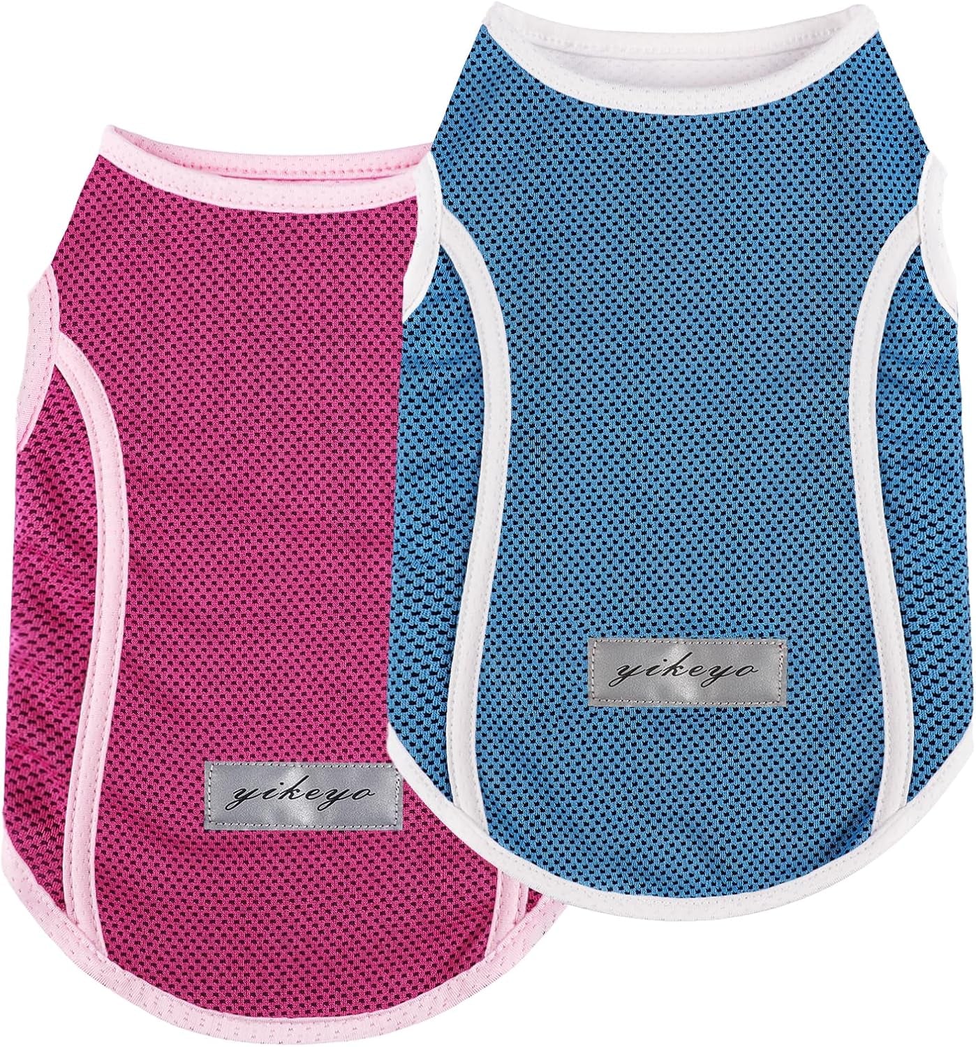 2 Pack Shirts for Dog Quick Dry Vest Boy Girl Summer, Puppy T-Shirt with Reflective Strip Sun Protection Sleeveless Cool Clothes, Breathable Cat Tank Top Pet Apparel (Blue and Turquoise, XS)