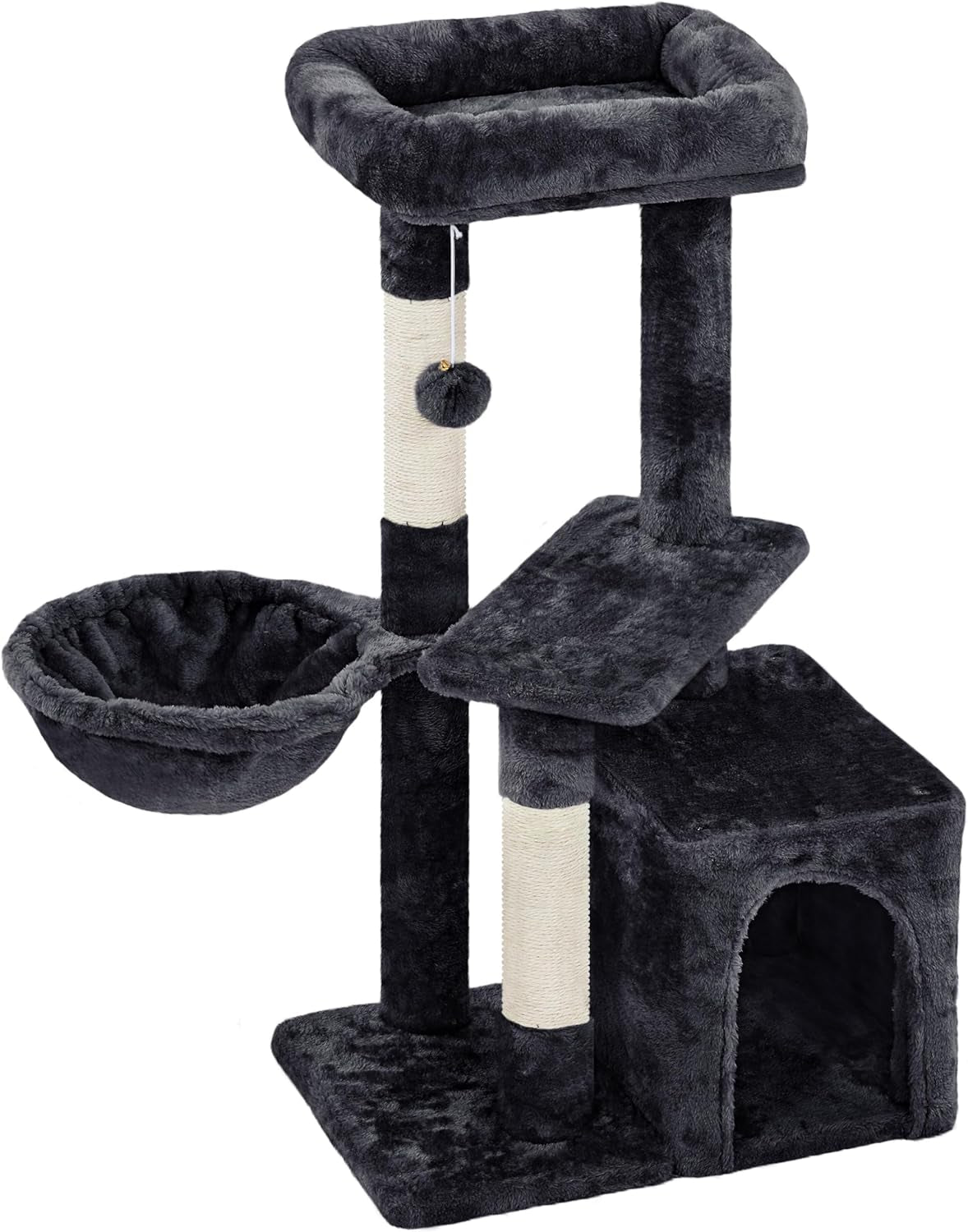 Cat Tree, 34In Cat Tower, Multi-Level Cat Condo with Extra Scratch Boards and Sisal Posts as Kitty Activity Center Pet Stand Tree for Indoor Kittens