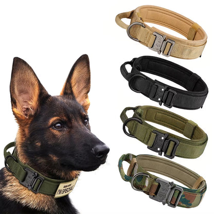 Dog Training Collar Adjustable Tactical Dog Collar and Leash Set Control Handle Pet Lead Collar for Small Big Dogs