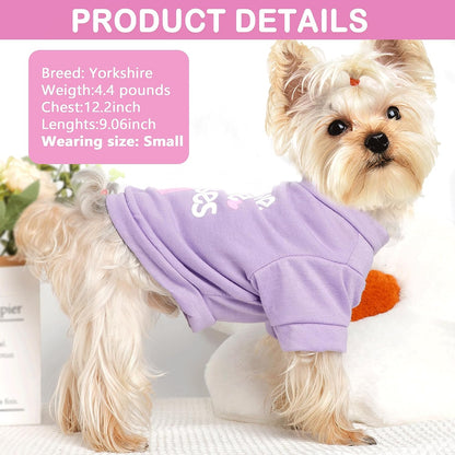 Set of 4 Dog Clothes for Small Dogs Girl - Yorkie Clothes - Small Dog Clothes Female Soft Dog Tshirts Pink Cute Pet Clothes Dog Outfits for Small Dogs Clothing Small Dog Shits