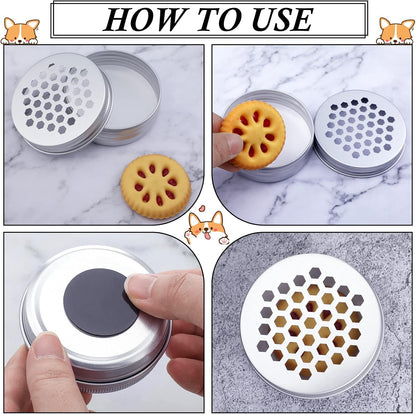 12 Pack Dog Scent Work Tins, Dog Scent Training Box, Pet Nose Metal Container with 12 Magnetic Dots, Smell Training Kit Smell Canisters Aluminum Cans for Pet (Hexagon)