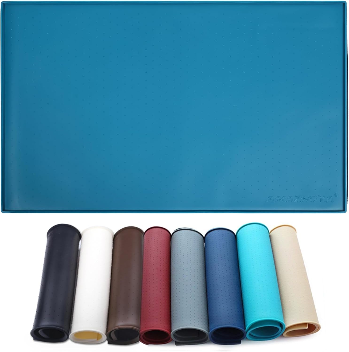 Cat Feeding Mat, Silicone Pet Food Mat, Food Grade Waterproof Anti-Messy Raised-Edges Mat for Puppy Kitty Dog Cat, S(19X12Inch), Burgundy