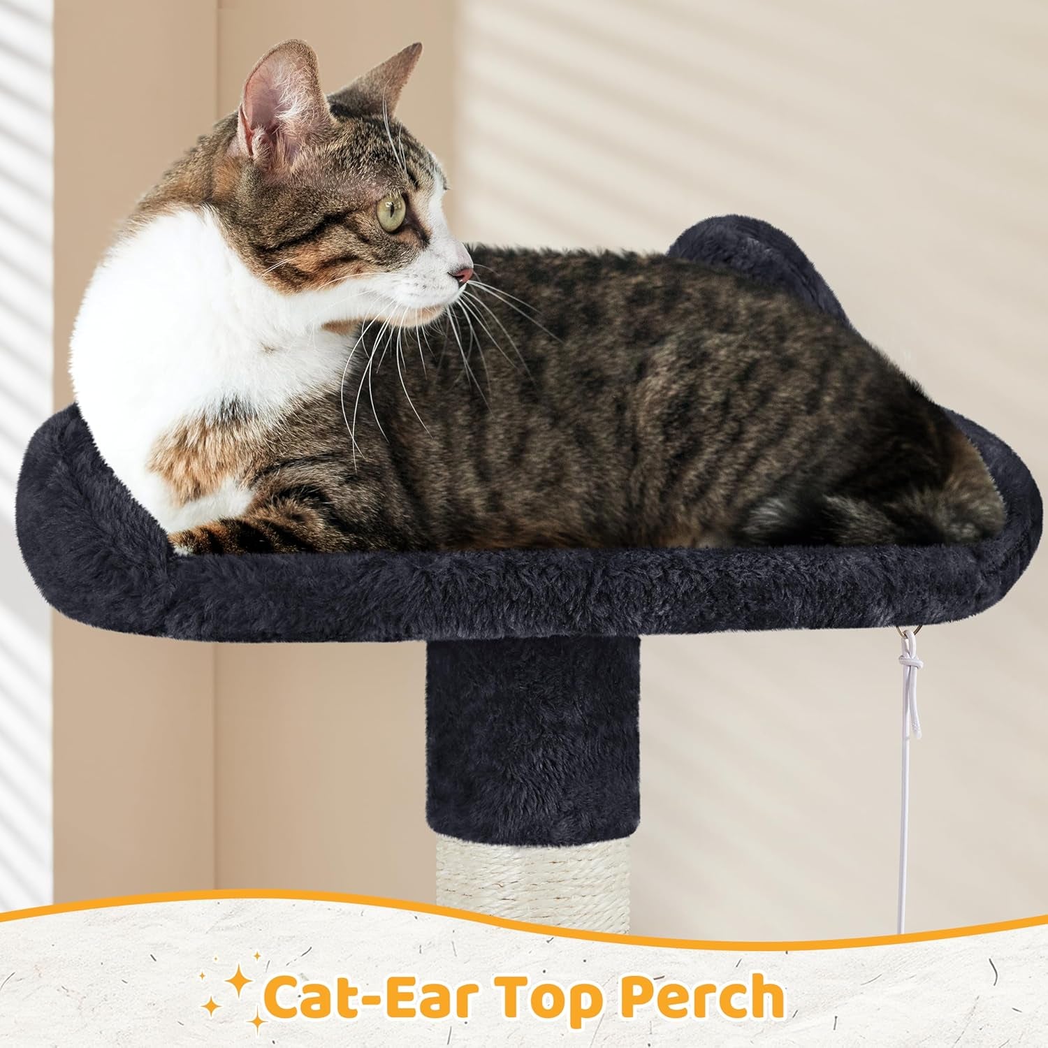 54In Cat Tree Cat Tower as Activity Center, Indoor Cats and Kittens Playing House with Funny Hammock Basket Scratching Post