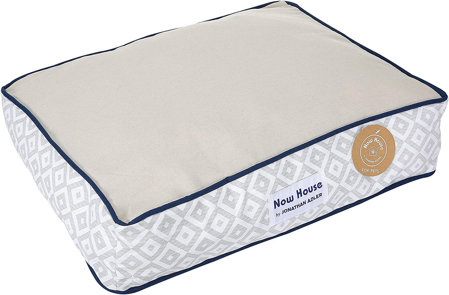 Now House for Pets Grey Diamond Cuddler Dog Bed, Small Dog Bed, Washable, Cotton/Poly Blend, 24.0"L X 19.0"W X 8.0"Th