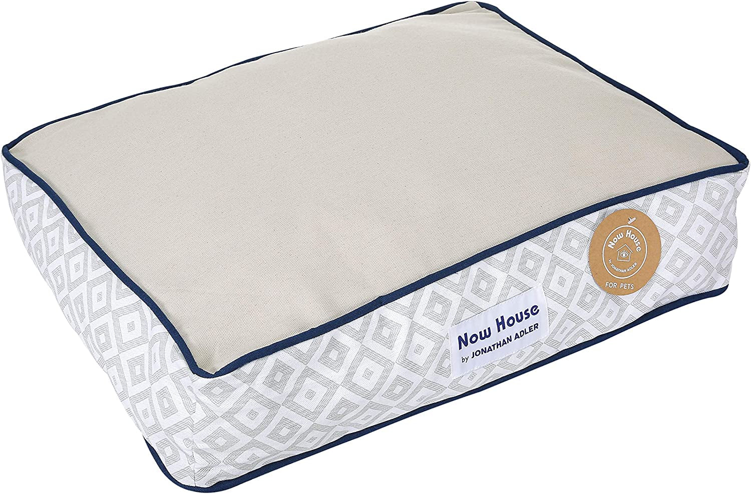 Now House for Pets Grey Diamond Cuddler Dog Bed, Small Dog Bed, Washable, Cotton/Poly Blend, 24.0"L X 19.0"W X 8.0"Th