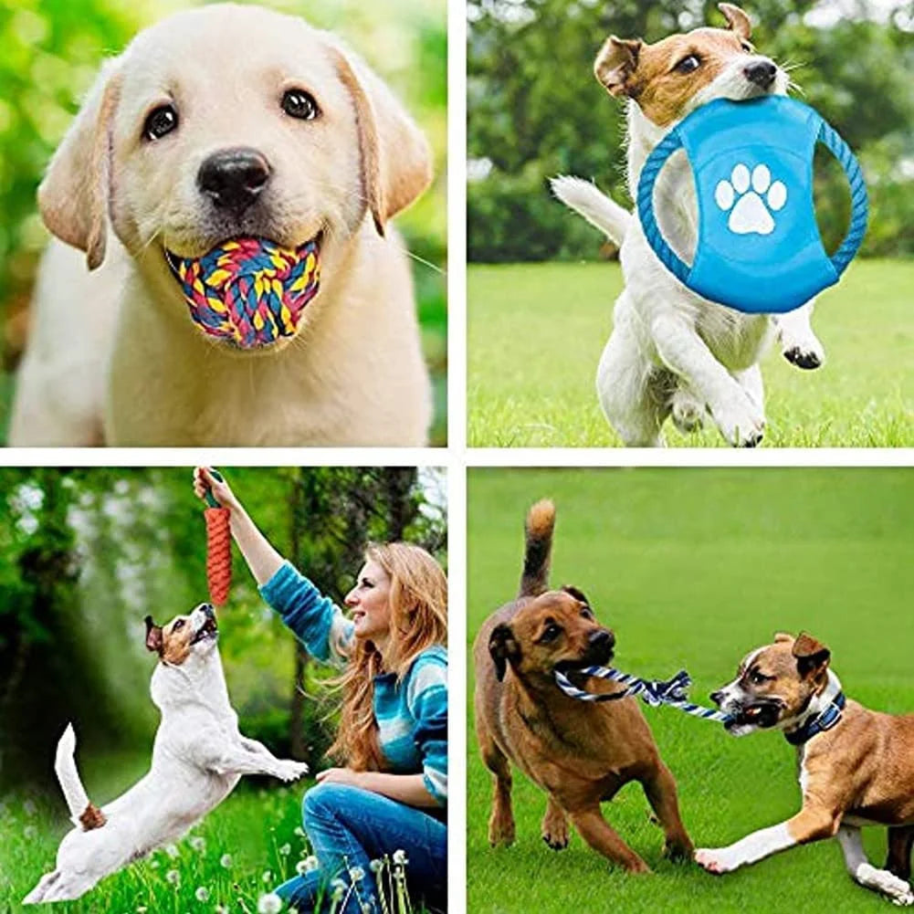 Dog Toys for Aggressive Chewers, 12 Pack Dog Chew Toys for Large Dogs, Heavy Duty Tug of War Dog Toy, Indestructible Dog Rope Toy for Medium and Big Breed, 100% Cotton for Teeth Cleaning