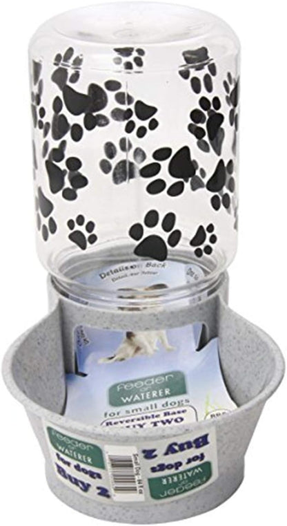 Reversable Water or Dry Food Feeders for Cats and Dogs (Large, Granite)